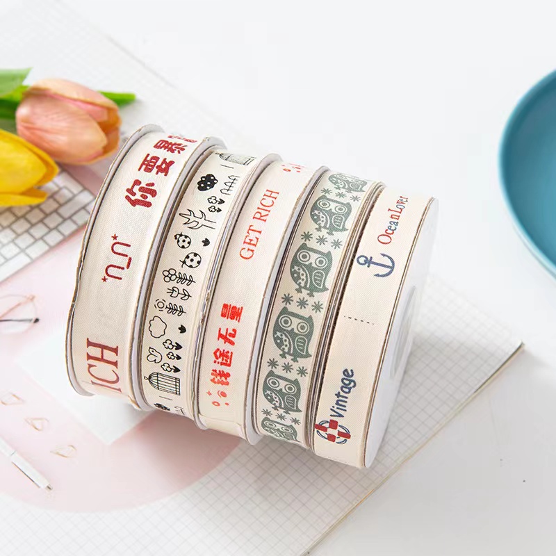 white dot print fabric tape