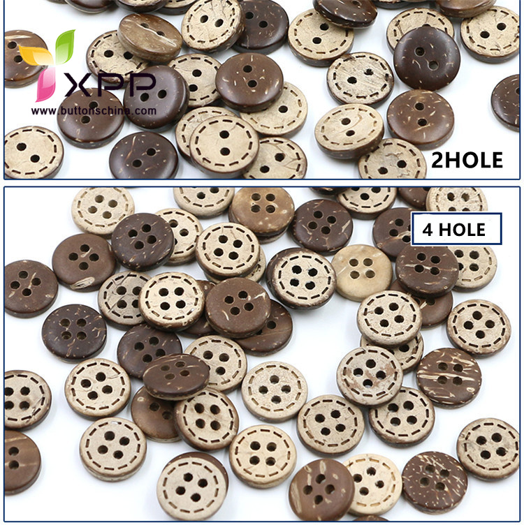coconut button with laser pattern