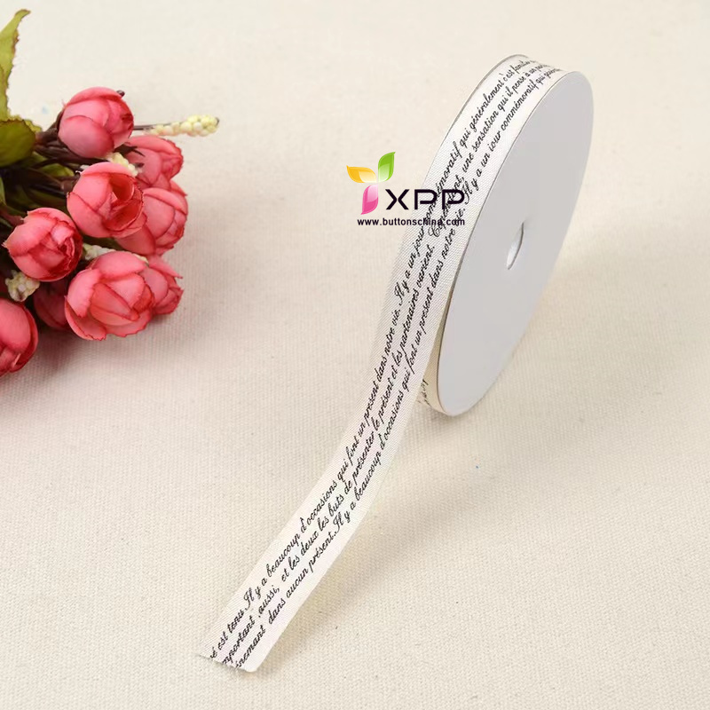 Many color logo Print and white 100% cotton tape cotton dot  tape print  dot cotton belt white dot print fabric tape