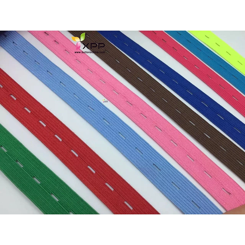 Colored Eyelet Adjustable Button Hole Elastic Tape elastic button hole tape button hole elastic tape button hole elastic webbing