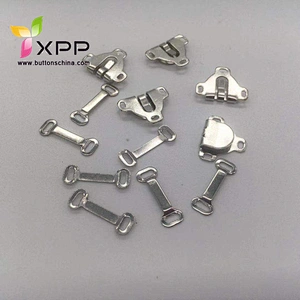 china manufactory metal trouser hook 4parts hook trouser hook button trouser
