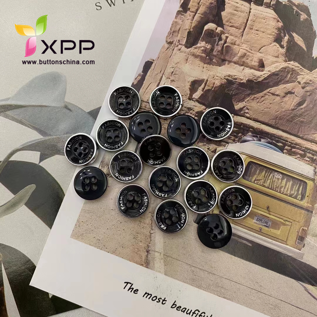 fashion shirt button polyester shirt button fashion plastic plating button silver plating button