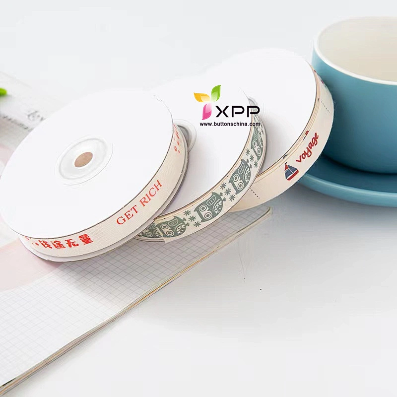 Many color logo Print and white 100% cotton tape cotton dot  tape print  dot cotton belt white dot print fabric tape