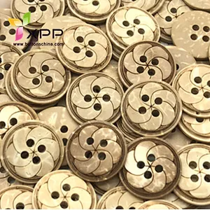 natural coconut shell button with laser logo