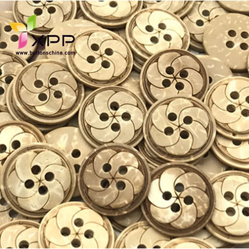 natural coconut shell button with laser logo