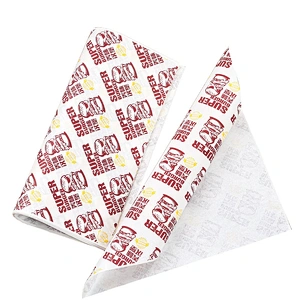 Printed logo reusable food sandwich wrapper burger packaging wax paper custom shawarma wrapping paper