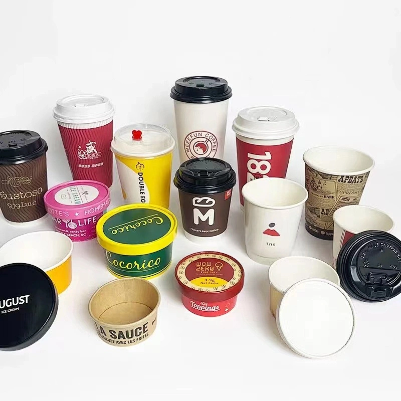 Paper Cups Raw Material 150GSM-380GSM Single/Double PE Coated Customized Logo Printing Paper Cup Fans