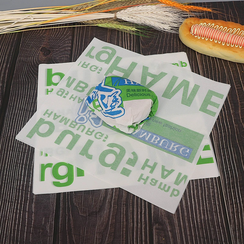 Wholesale Customized Printed Logo and Size Food Safe Grade burger paper Greaseproof Deli Meat Wrapping Wax Coated Paper
