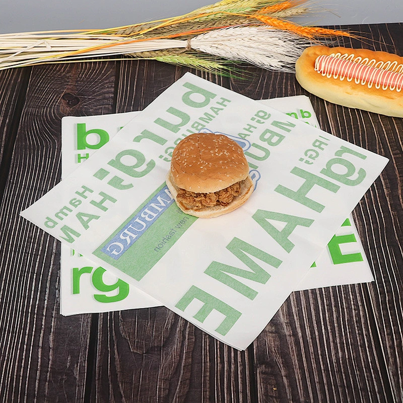 Wholesale Customized Printed Logo and Size Food Safe Grade burger paper Greaseproof Deli Meat Wrapping Wax Coated Paper