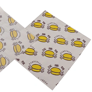 Printed logo reusable food sandwich wrapper burger packaging wax paper custom shawarma wrapping paper