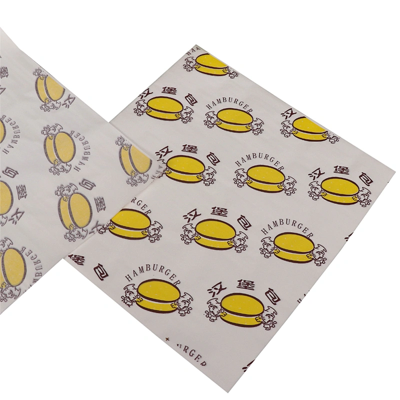 Printed logo reusable food sandwich wrapper burger packaging wax paper custom shawarma wrapping paper