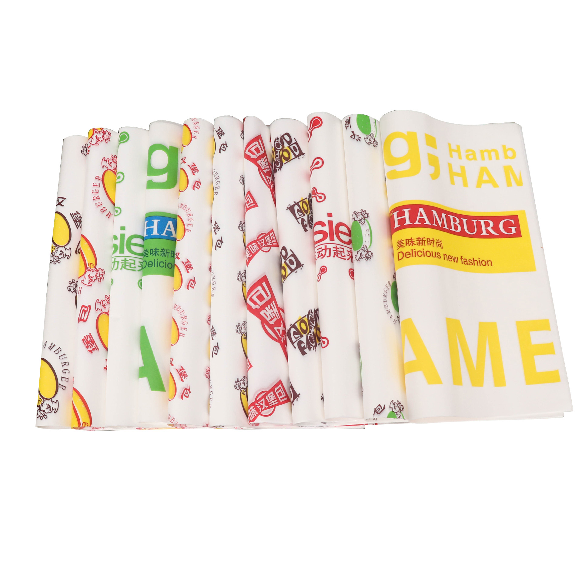 Printed logo reusable food sandwich wrapper burger packaging wax paper custom shawarma wrapping paper