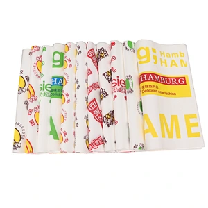 Printed logo reusable food sandwich wrapper burger packaging wax paper custom shawarma wrapping paper