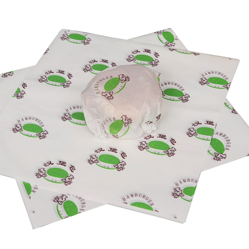 Printed logo reusable food sandwich wrapper burger packaging wax paper custom shawarma wrapping paper