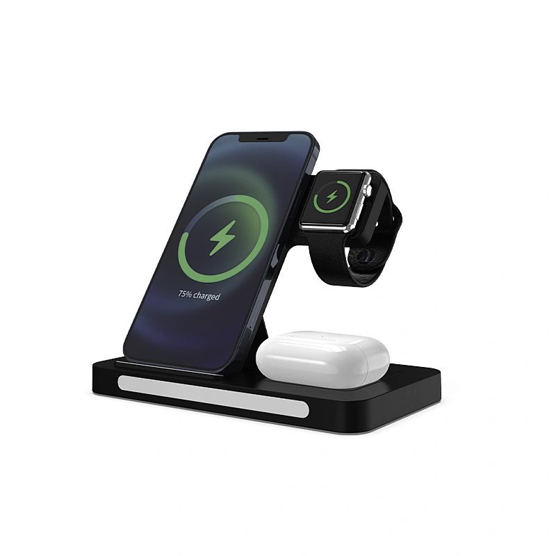 3in1 Foldable Fast Wireless Charger with Touch Night Light