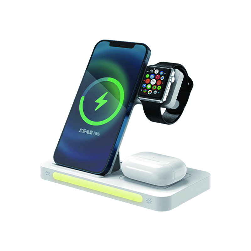 3in1 Foldable Fast Wireless Charger with Touch Night Light