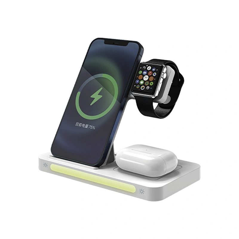 3in1 Foldable Fast Wireless Charger with Touch Night Light