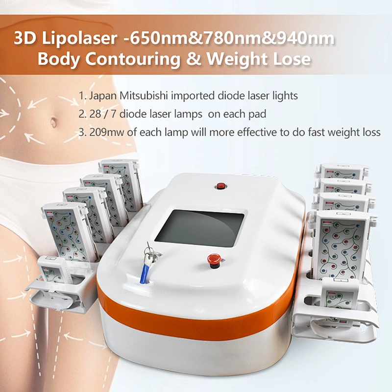 Professional diodes laser 3D 5D  lipo laser slimming lipolaser rapid slimming 650nm&780nm&940nm machine