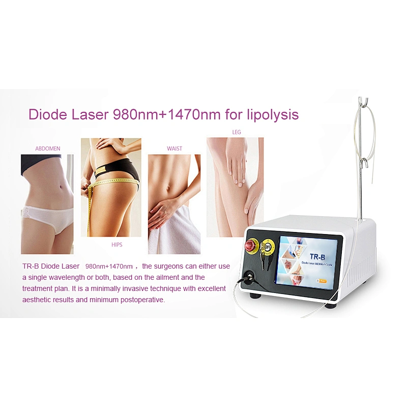 Newest High Power  980nm 1470nm Diode Laser Liposuction / Lipolysis Facelifting Laser Machine
