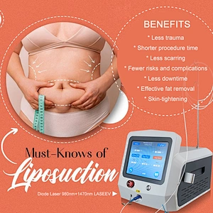 Aesthetic Anti Cellulite Weight Loss 980nm 1470nm Face Life Lipolysis Laser  Facial Laser