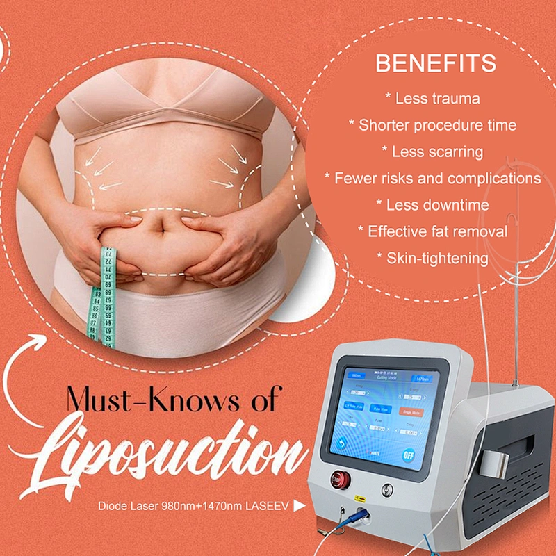 Aesthetic Anti Cellulite Weight Loss 980nm 1470nm Face Life Lipolysis Laser  Facial Laser
