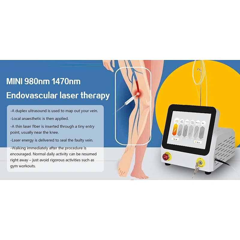 The Newest 980nm Laser  Varicose Veins EVLT EVLA Machine