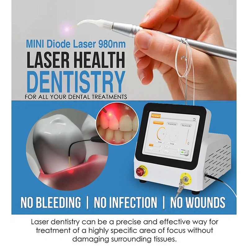 Triangel Laseev Three Wavelength Dental Diode Laser for Soft Tissue Surgery Oral Treatment Teeth Whitening
