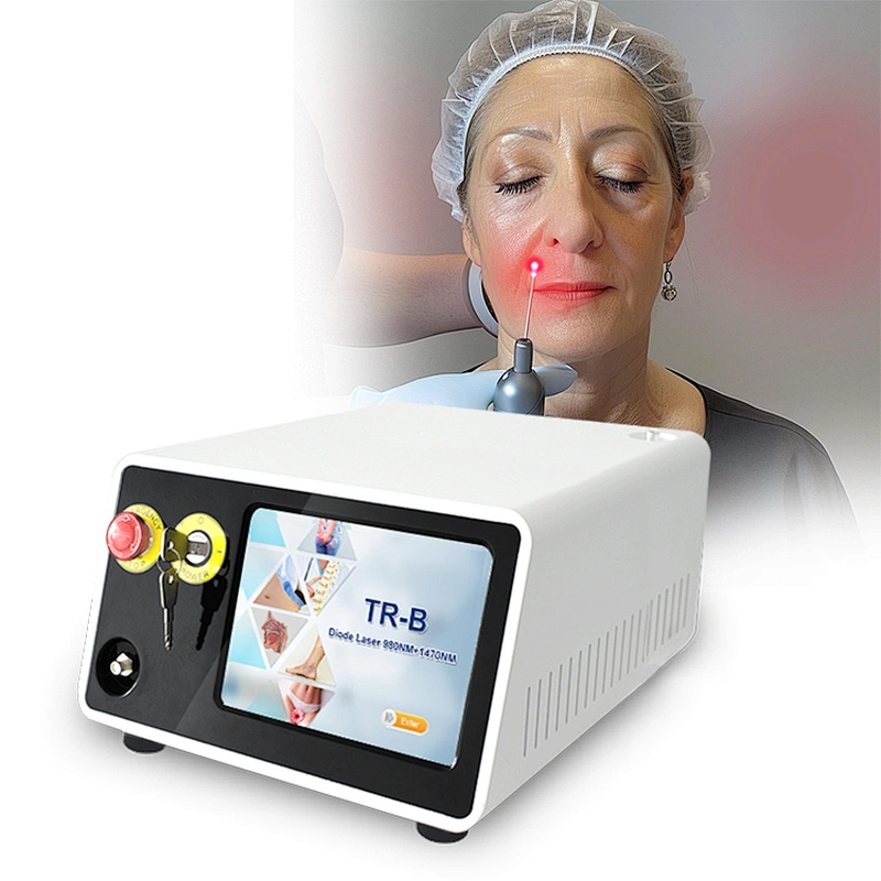980nm 1470nm Endolaser Face Lifting Lipolysis Laser with Bare Fiber and FTF Fiber for Face and Body