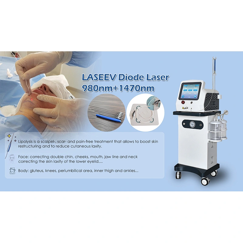 Triangel  Laser Dual 1470nm+980nm Lifting Lipo Lipolysis Surgery Body Slimming Clinic Machine