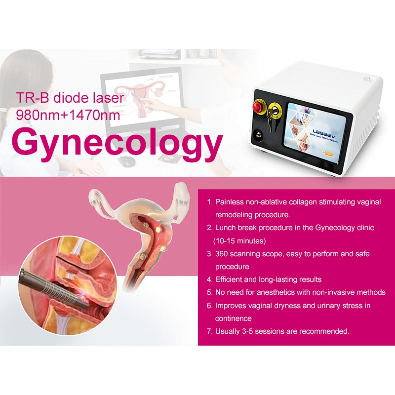Newest  Gynecology Laser Therapy Device Laser Rejuvenecimiento Vaginal Diode Laser 980nm 1470nm