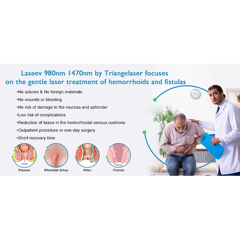 High Quality Hemorrhoids 980nm 1470nm Laser Machine 47w Mini-invasive Treatment for Hemorrhoids Fistula