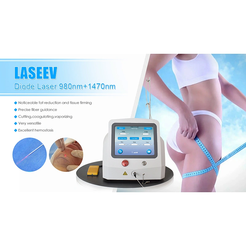 Triangel  Laser Dual 1470nm+980nm Lifting Lipo Lipolysis Surgery Body Slimming Clinic Machine
