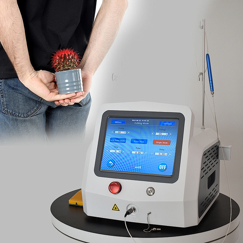 Proctological Surgery 980nm 1470nm Laser Machine Hemorrhoids  Laser Treatment  Diode Laser Machine