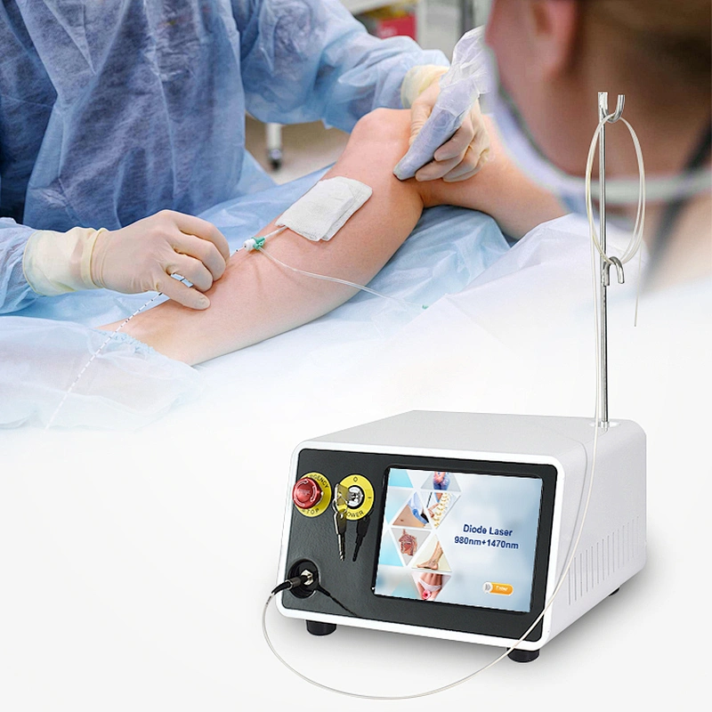 Surgery 980nm + 1470nm 30W 17W Laser EVLT Treatment Varicous Veins Spider Veins Machine EVLA