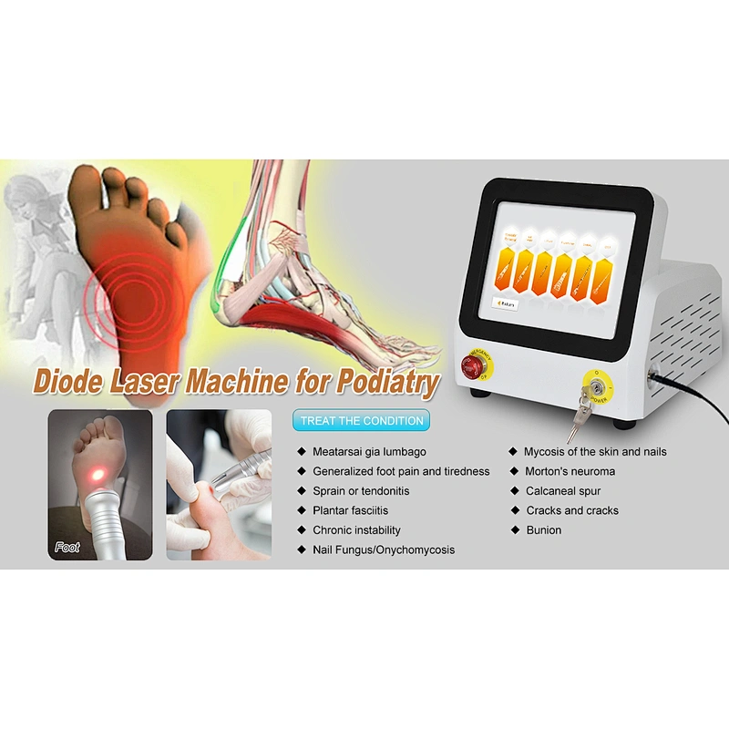 Professional Podiatry Podiatrist Doctor Use Nail Fungus Onychomycosis Laser 980nm 1064nm Fungal Nail Laser Machine