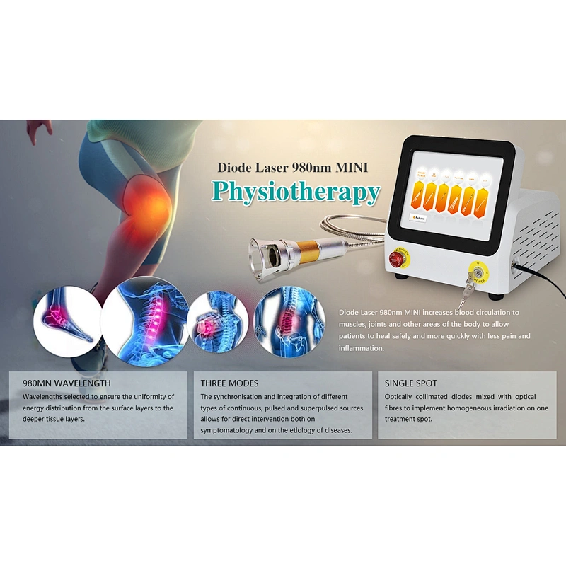 Triangel  Class IV Diode Laser with Four Wavelength 810nm 980nm 1064nm 650nm for Physiotherapy