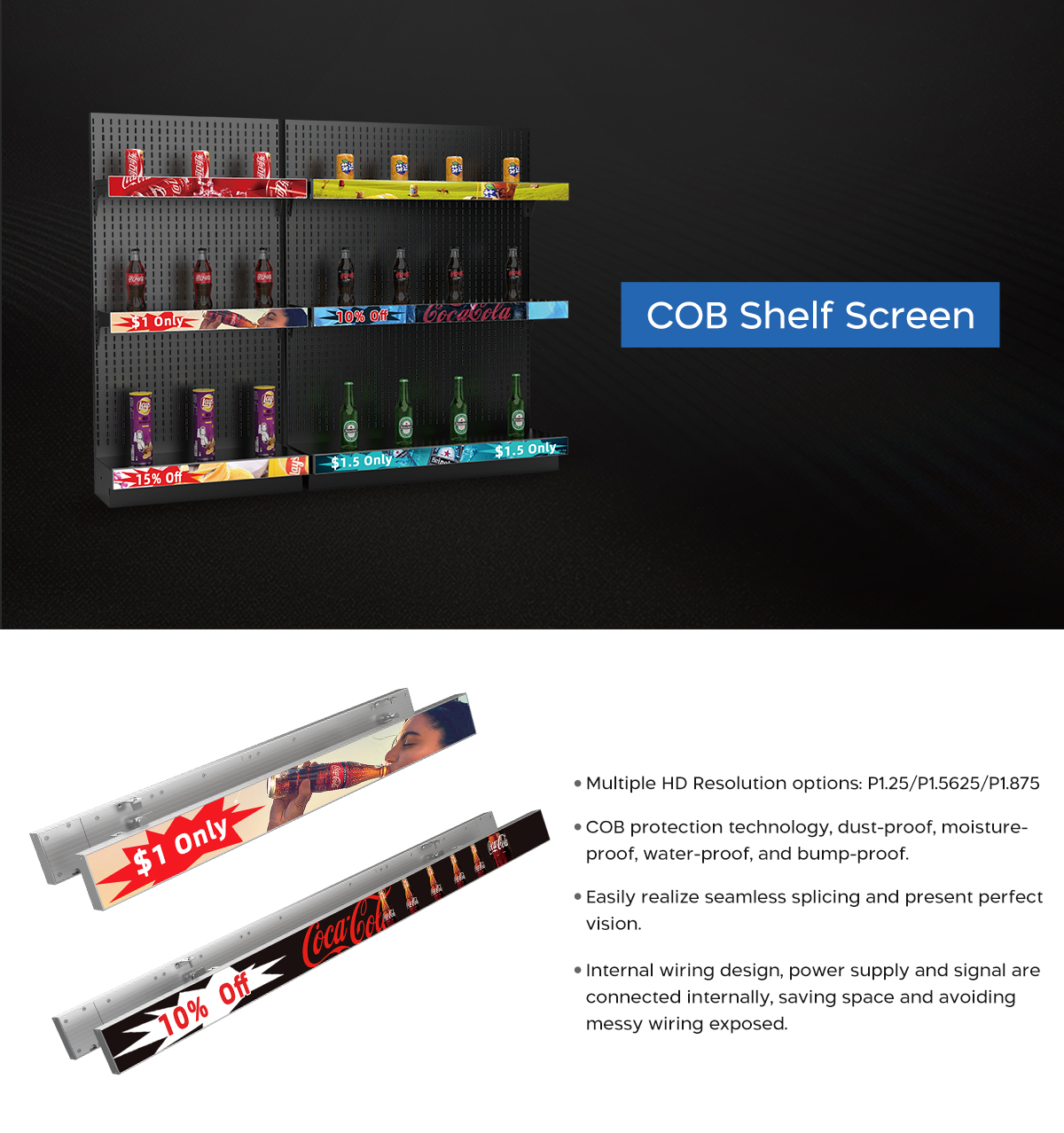 COB shelf LED display