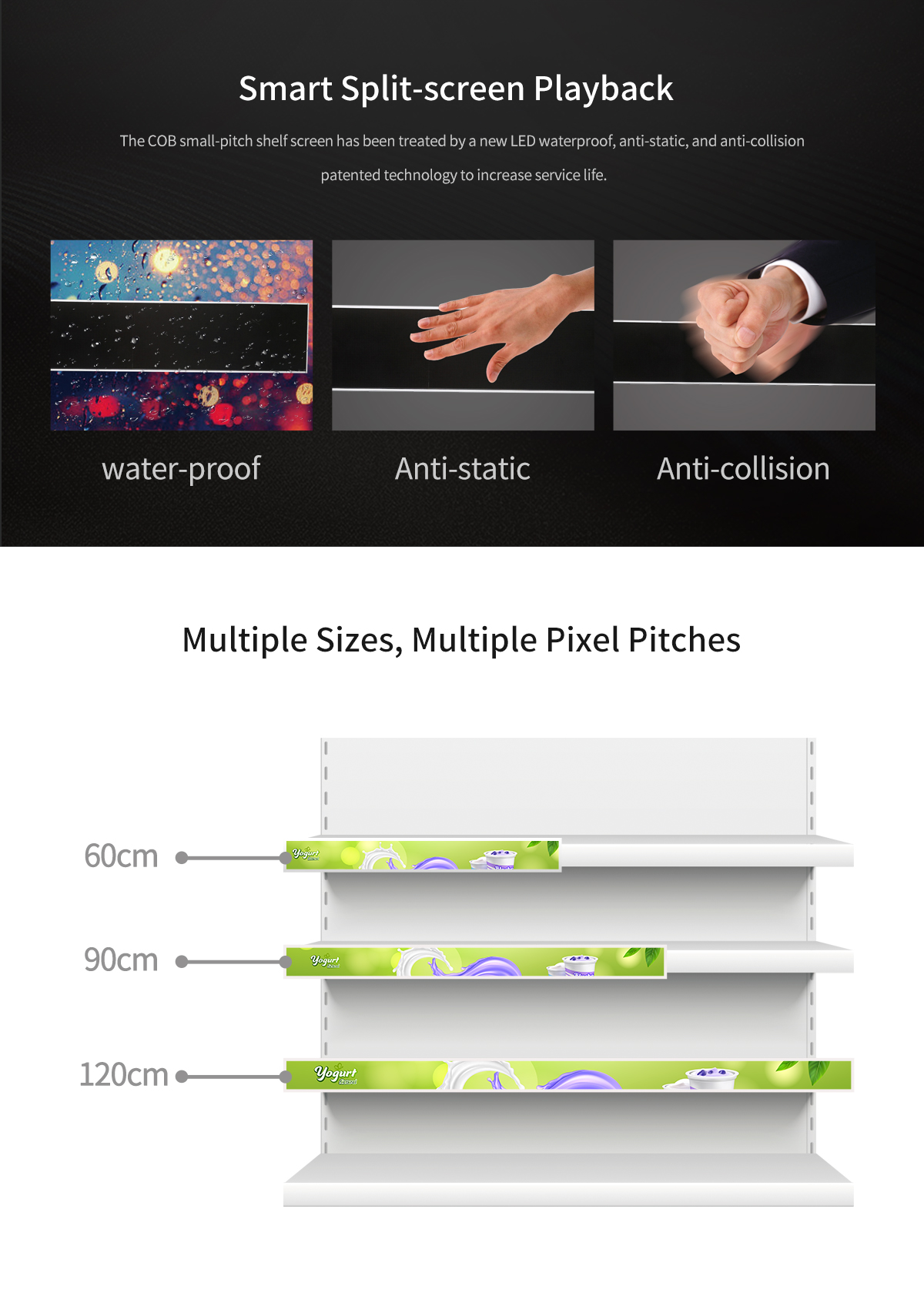 High protection technology COB shelf LED display