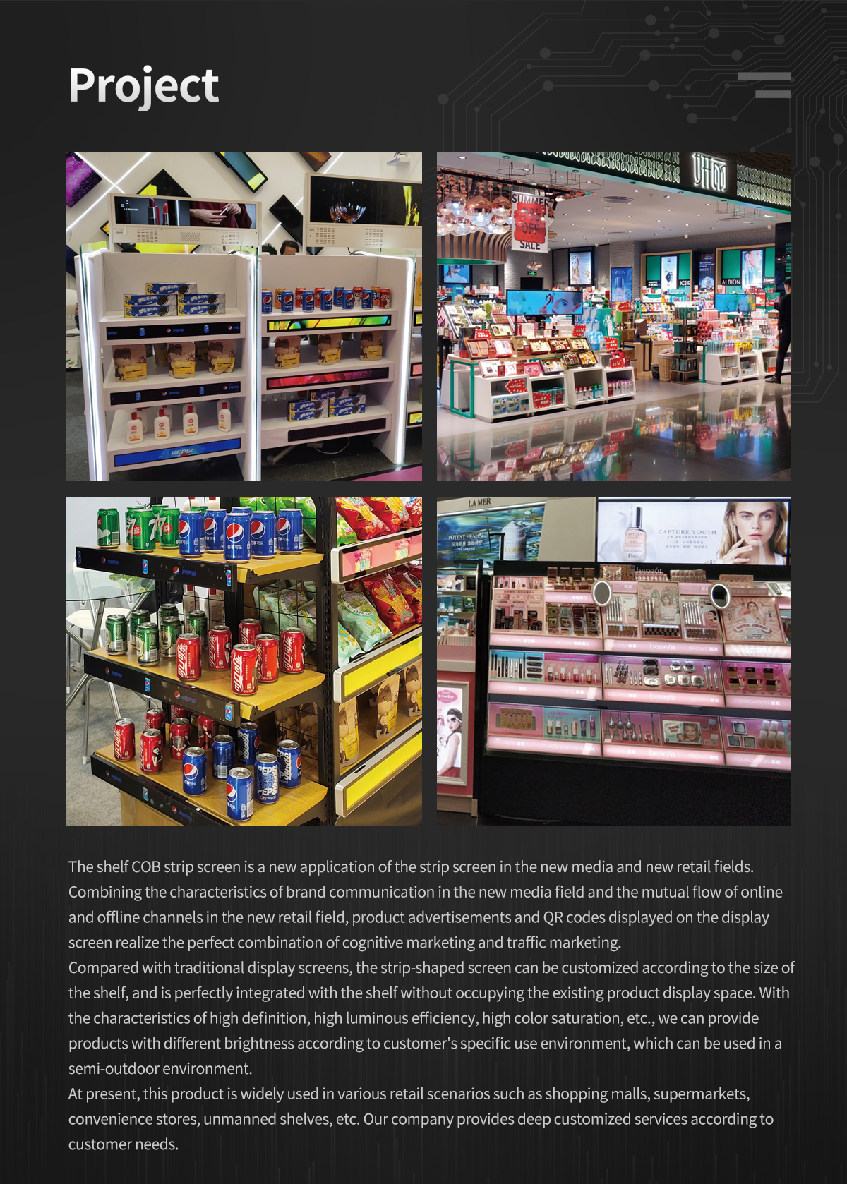 Full color COB shelf LED display