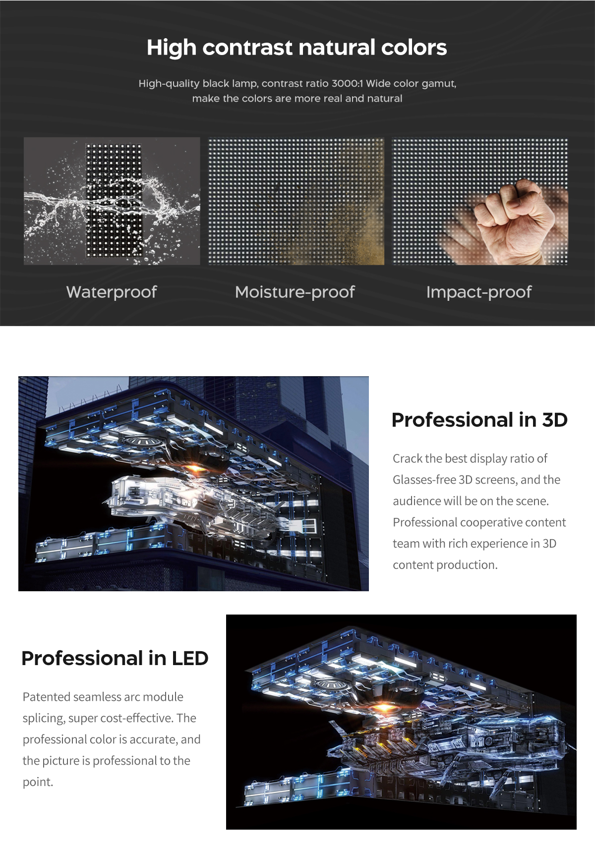 3D LED video walls