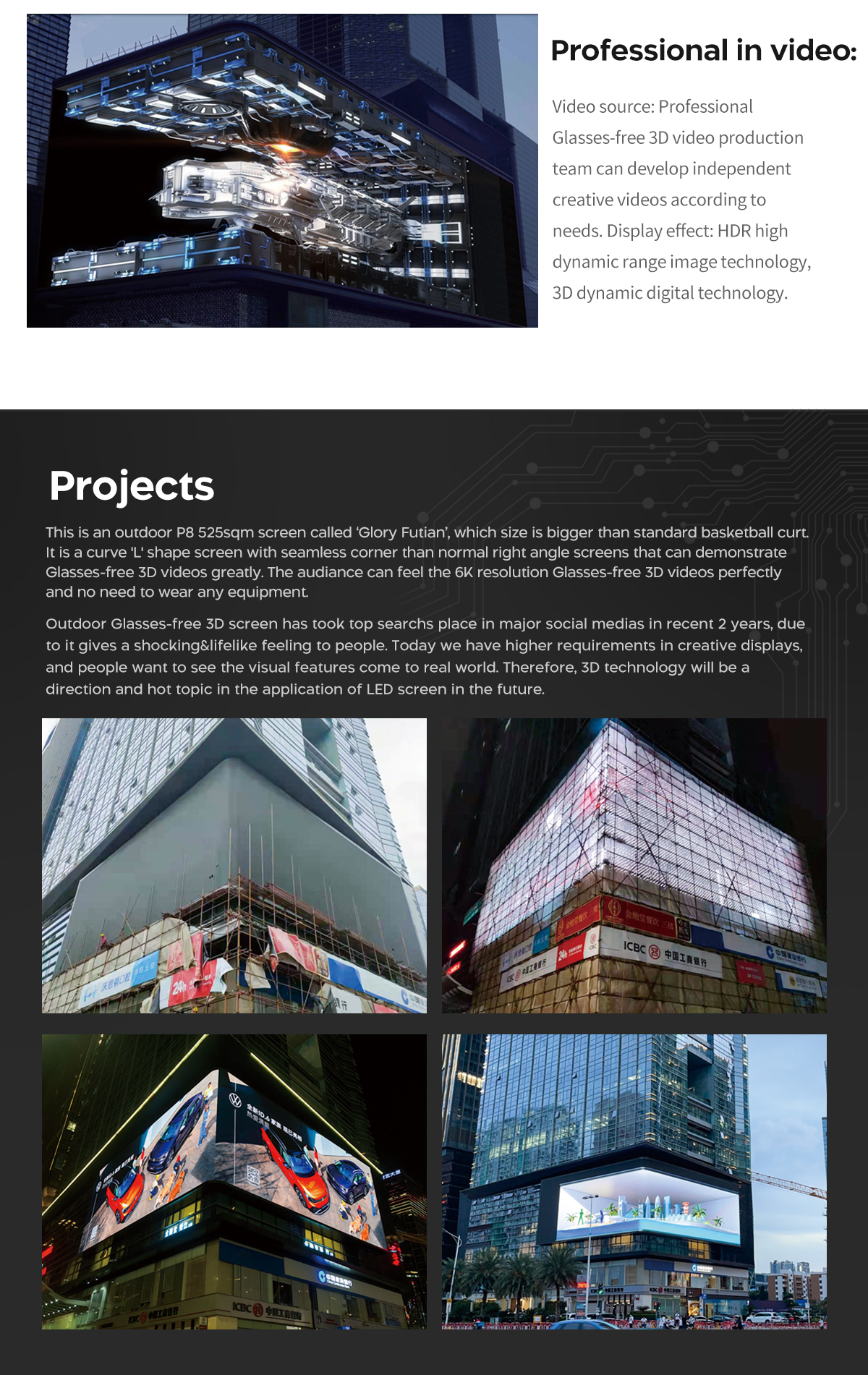 3D LED video walls