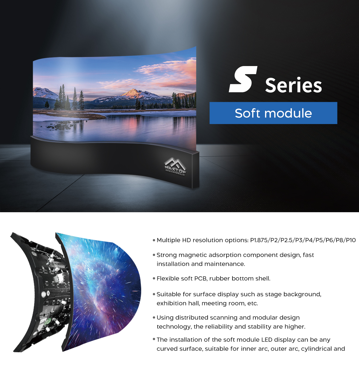 P2 flexible LED video panels