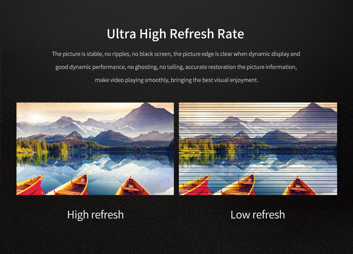 High refresh rate flexible LED video panels