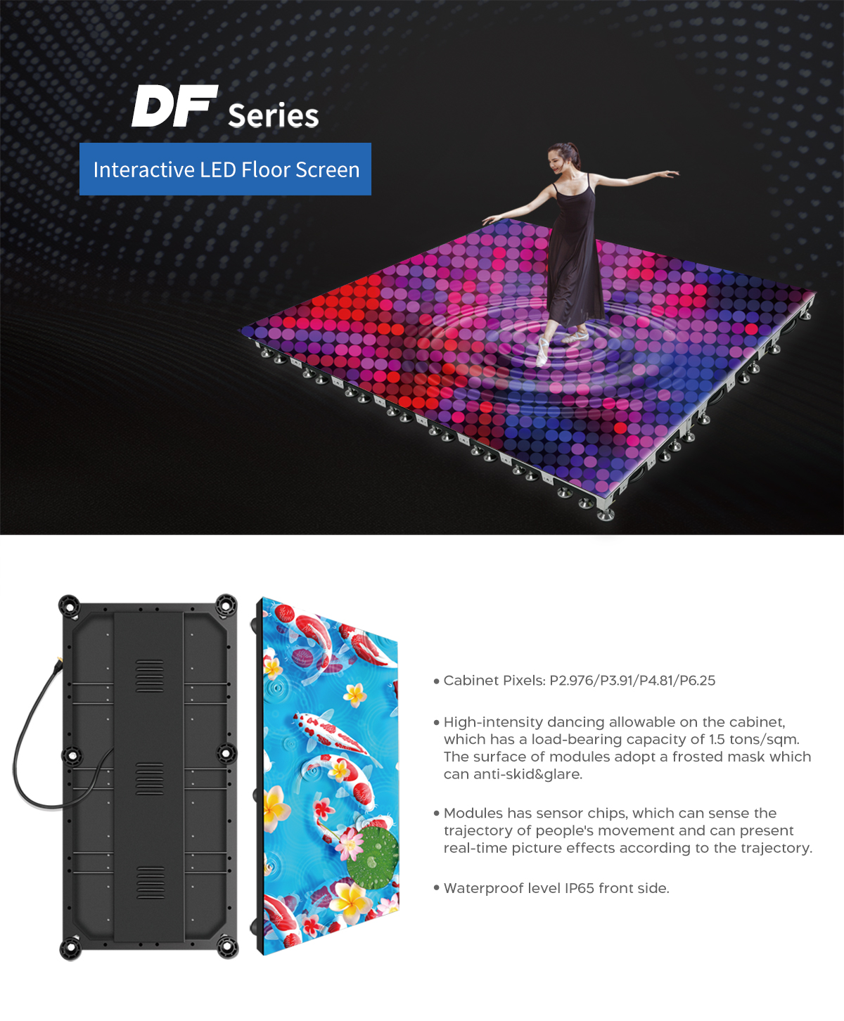 interactive LED dance floor screen