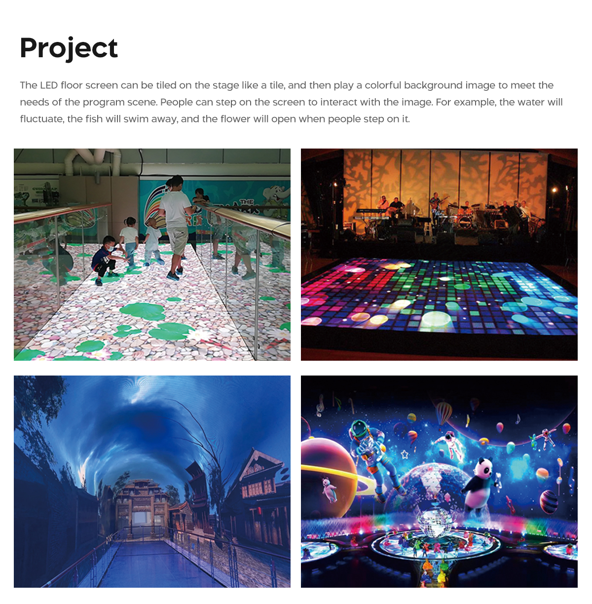 High light interactive LED dance floor screen