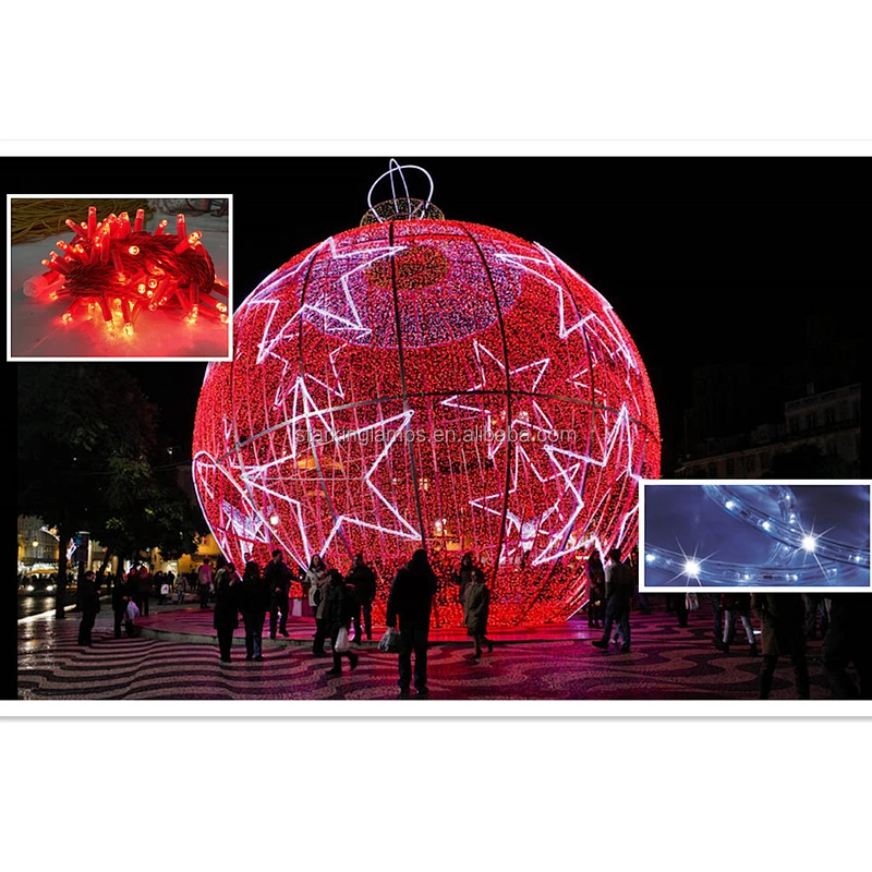 3D  Large  Christmas  Holiday  landscaping Decoration  Outdoor waterproof spherical Street Led Motif Light