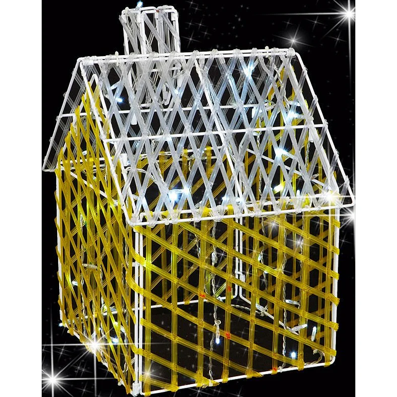 3D festival Christmas decorations custom color hollowing out ornament scurpture  gift box LED motif light