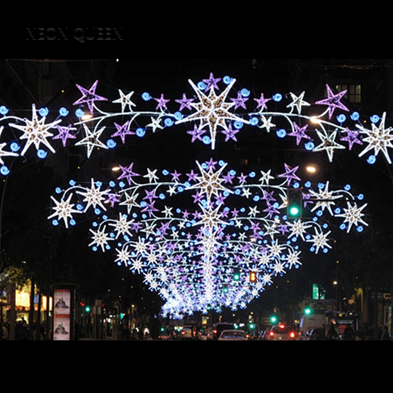 Outdoor christmas holiday name decoration Across street christmas led motif light