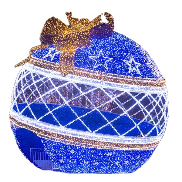 3D  Large  Christmas  Holiday  landscaping Decoration  Outdoor waterproof spherical Street Led Motif Light