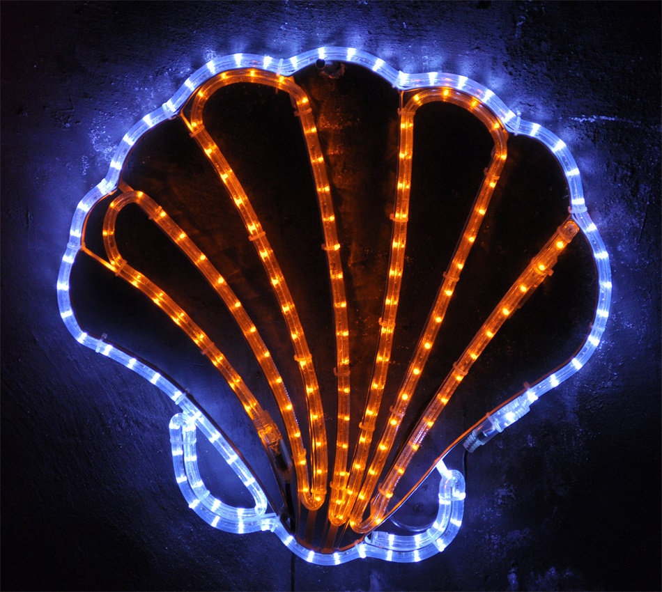 warm white 2D shell motif light waterproof decoration light